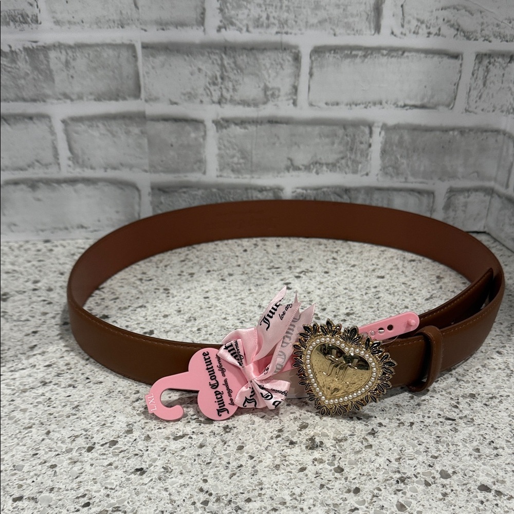 Juicy Couture Brown Belt with Heart Buckle
